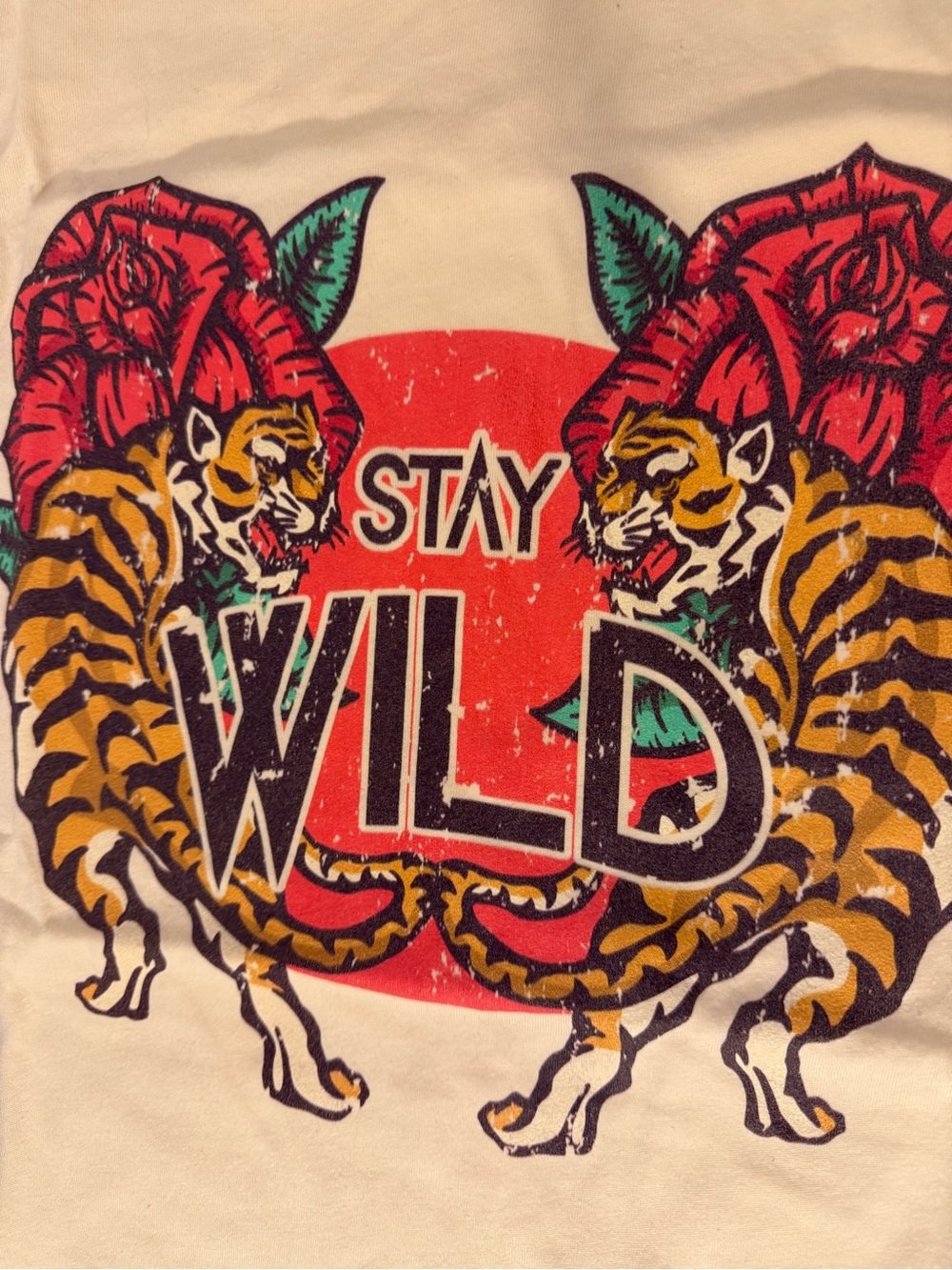 Bella Canvas White Tee with Red, Yellow, Green & Black Stay Wild Graphic